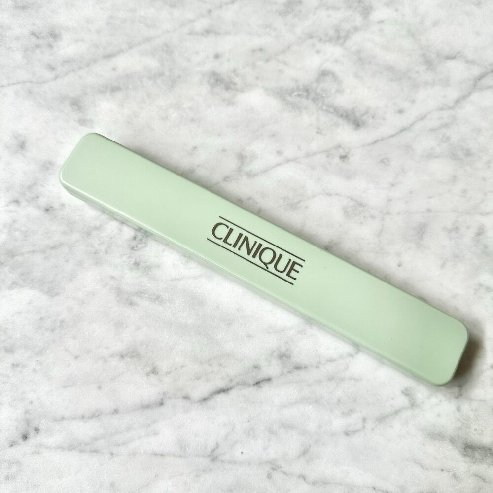 Vintage CLINIQUE Green Case Plastic Container Box for Brushes, Eyeliners, Etc.